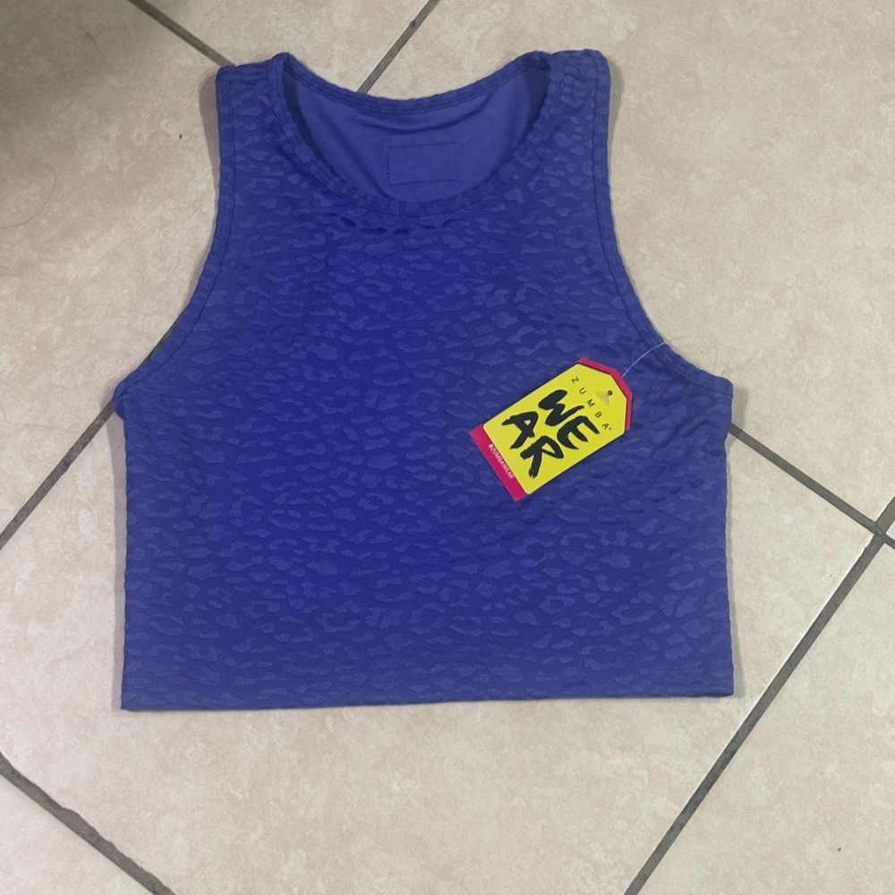Zumba Fitness Vibrant Purple Patterned Crop Top